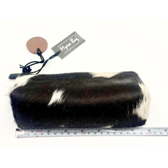 Myra Bag Cowhide Leather Pouch Cosmetic Makeup Bag Zipper Closure NWT - Picture 3 of 6